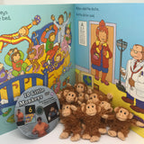 10 little monkeys story book and Auslan DVD with 10 finger puppets